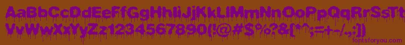 Plasdrip Font – Purple Fonts on Brown Background