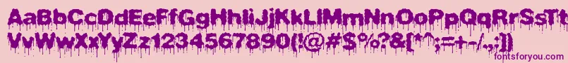 フォントPlasdrip – ピンクの背景に紫のフォント