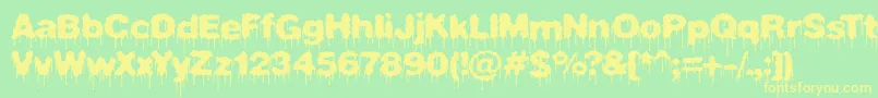 Plasdrip Font – Yellow Fonts on Green Background