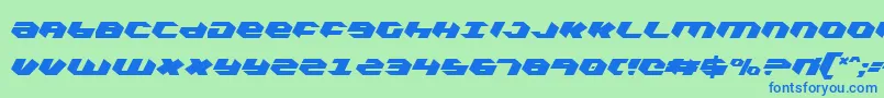 KubrickExtraCondensed-fontti – siniset fontit vihreällä taustalla