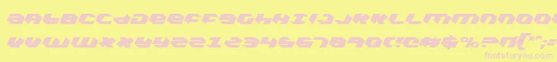 フォントKubrickExtraCondensed – ピンクのフォント、黄色の背景