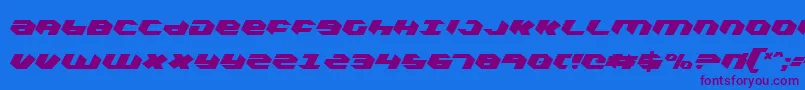 KubrickExtraCondensed-Schriftart – Violette Schriften auf blauem Hintergrund
