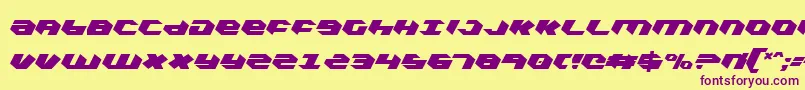 KubrickExtraCondensed-fontti – violetit fontit keltaisella taustalla