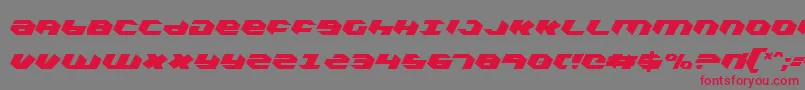 フォントKubrickExtraCondensed – 赤い文字の灰色の背景