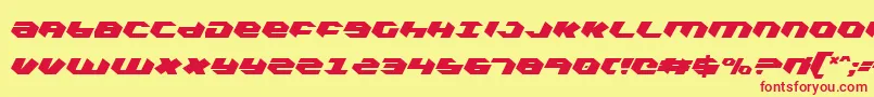 KubrickExtraCondensed-fontti – punaiset fontit keltaisella taustalla
