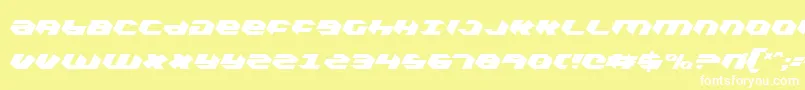 KubrickExtraCondensed-fontti – valkoiset fontit keltaisella taustalla
