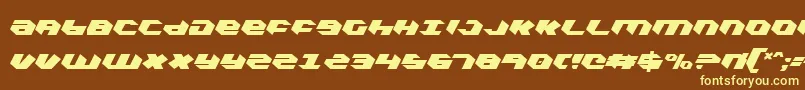 KubrickExtraCondensed-fontti – keltaiset fontit ruskealla taustalla