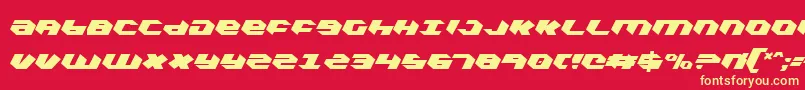 フォントKubrickExtraCondensed – 黄色の文字、赤い背景