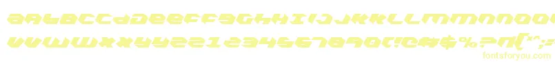 フォントKubrickExtraCondensed – 白い背景に黄色の文字