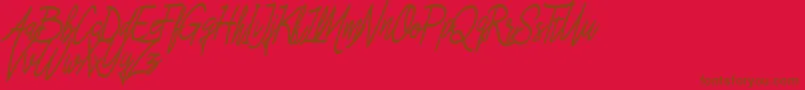 Asfrogas Font – Brown Fonts on Red Background