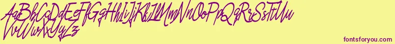 Asfrogas Font – Purple Fonts on Yellow Background