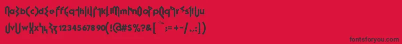 FujitaRay Font – Black Fonts on Red Background