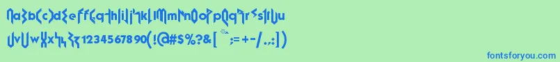 フォントFujitaRay – 青い文字は緑の背景です。