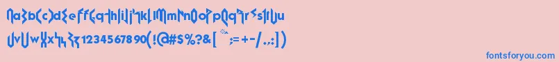 フォントFujitaRay – ピンクの背景に青い文字