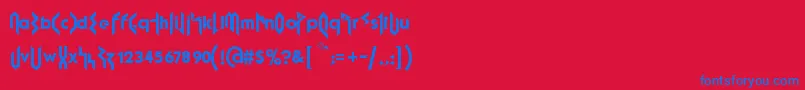 FujitaRay Font – Blue Fonts on Red Background