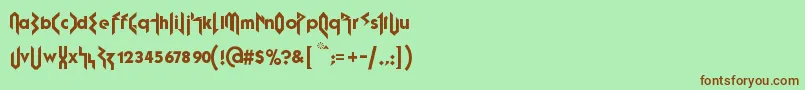 FujitaRay Font – Brown Fonts on Green Background