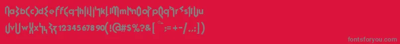 フォントFujitaRay – 赤い背景に灰色の文字