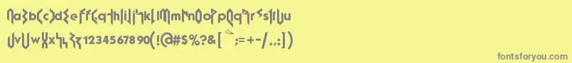 フォントFujitaRay – 黄色の背景に灰色の文字