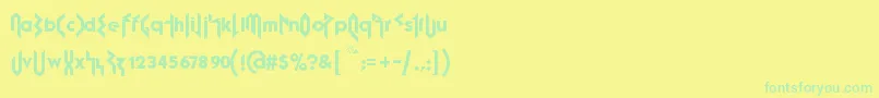 Police FujitaRay – polices vertes sur fond jaune