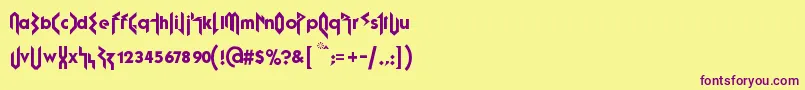 FujitaRay Font – Purple Fonts on Yellow Background