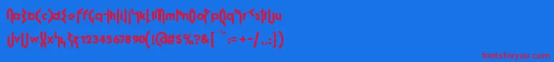 フォントFujitaRay – 赤い文字の青い背景