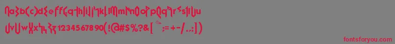 FujitaRay Font – Red Fonts on Gray Background