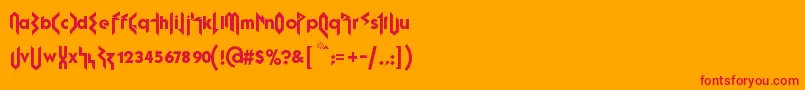 フォントFujitaRay – オレンジの背景に赤い文字