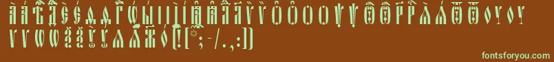 OglavieUcsSpacedout Font – Green Fonts on Brown Background