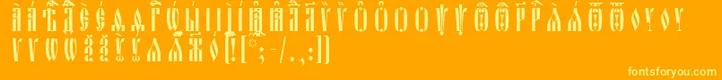 OglavieUcsSpacedout Font – Yellow Fonts on Orange Background