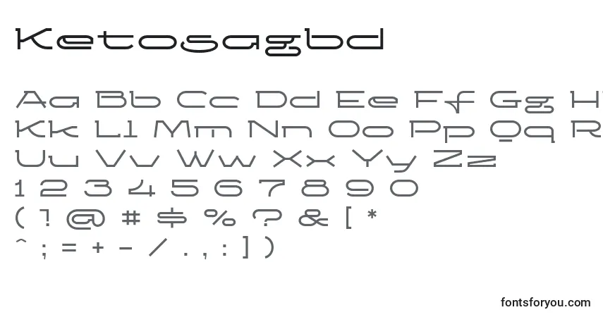 A fonte Ketosagbd – alfabeto, números, caracteres especiais