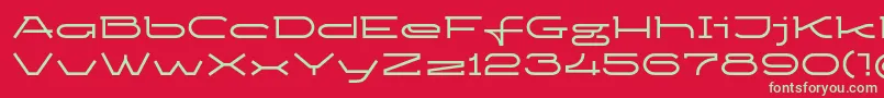 フォントKetosagbd – 赤い背景に緑の文字