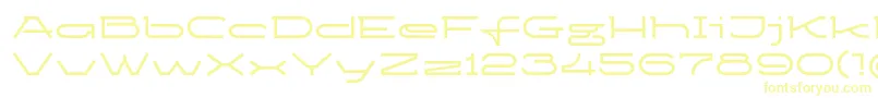 フォントKetosagbd – 白い背景に黄色の文字