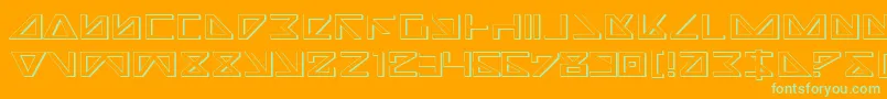 Nicke3D-Schriftart – Grüne Schriften auf orangefarbenem Hintergrund