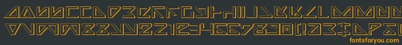 フォントNicke3D – 黒い背景にオレンジの文字