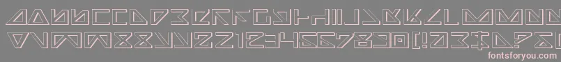 フォントNicke3D – 灰色の背景にピンクのフォント