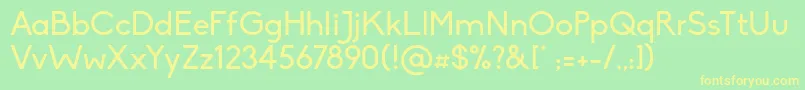 BikoRegular Font – Yellow Fonts on Green Background