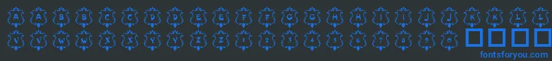 Fonte 101Badges – fontes azuis em um fundo preto