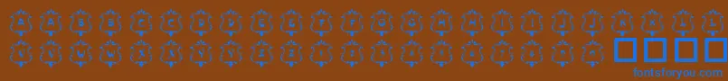 101Badges Font – Blue Fonts on Brown Background