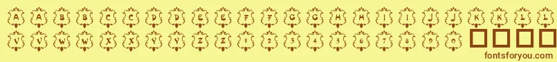 101Badges Font – Brown Fonts on Yellow Background