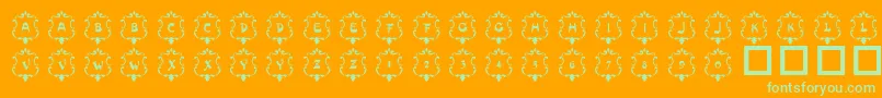 フォント101Badges – オレンジの背景に緑のフォント