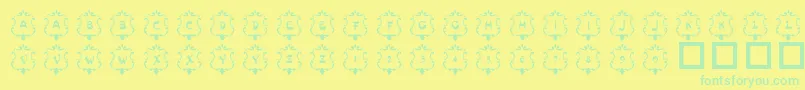 101Badges-fontti – vihreät fontit keltaisella taustalla