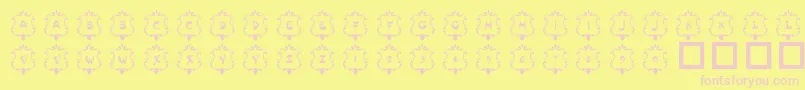 101Badges Font – Pink Fonts on Yellow Background