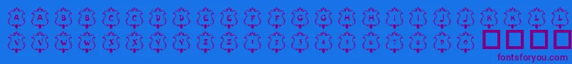 101Badges-Schriftart – Violette Schriften auf blauem Hintergrund