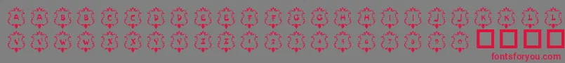フォント101Badges – 赤い文字の灰色の背景
