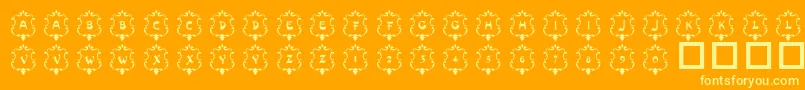 101Badges Font – Yellow Fonts on Orange Background