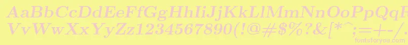 Lmromanslant10Bold Font – Pink Fonts on Yellow Background