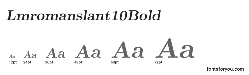 Lmromanslant10Bold Font Sizes