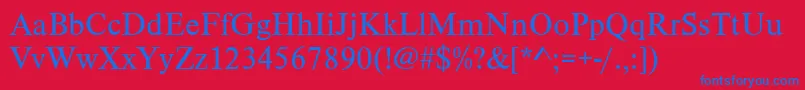 Шрифт Timelesstcylig – синие шрифты на красном фоне