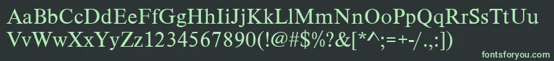 フォントTimelesstcylig – 黒い背景に緑の文字