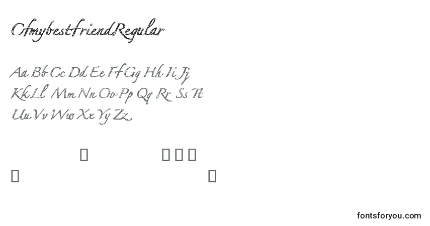 Czcionka CfmybestfriendRegular – alfabet, cyfry, specjalne znaki